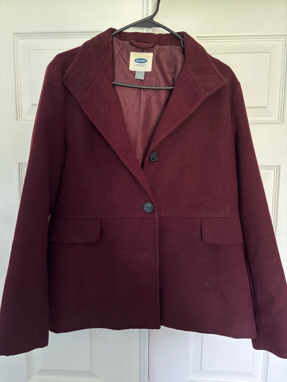 Old Navy Women's Maroon Button-Front Blazer Jacket